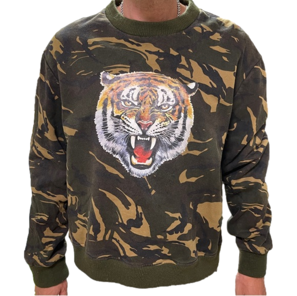RES IPSA Camo Crewneck Sweatshirt Vintage Military Extra Large